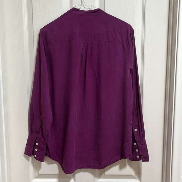 J. Crew Deep Purple Button-Up Blouse - Picture 2 of 6